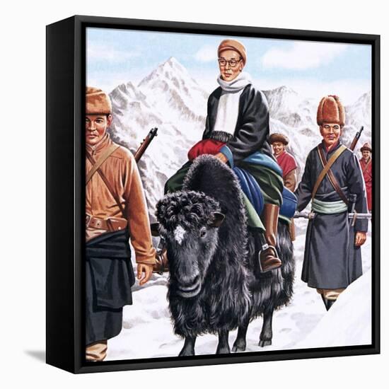 The Young Dalai Lama Fleeing the Chinese-John Keay-Framed Premier Image Canvas