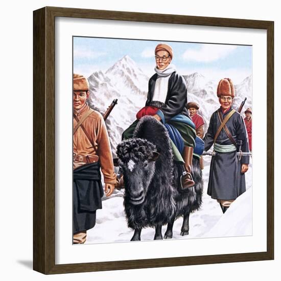 The Young Dalai Lama Fleeing the Chinese-John Keay-Framed Giclee Print