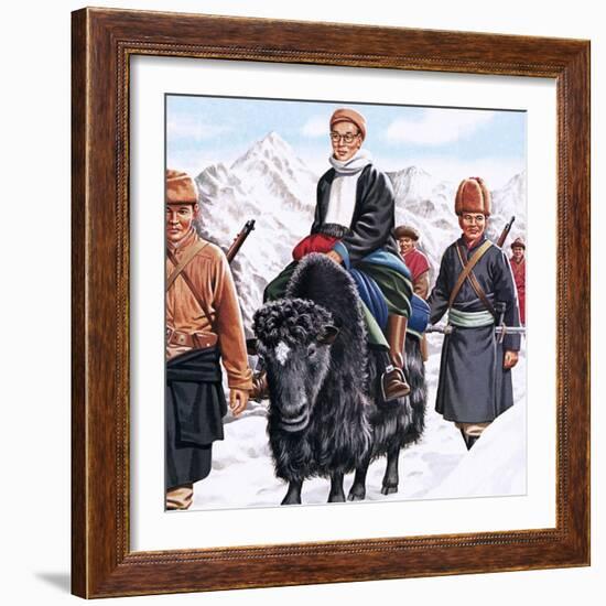 The Young Dalai Lama Fleeing the Chinese-John Keay-Framed Giclee Print