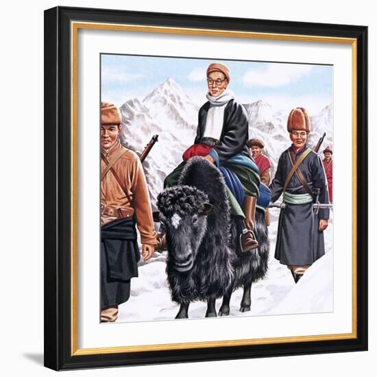 The Young Dalai Lama Fleeing the Chinese-John Keay-Framed Giclee Print