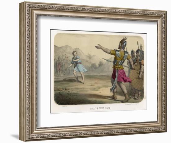 The Young David Challenges the Mighty Goliath-null-Framed Photographic Print