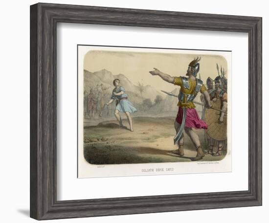 The Young David Challenges the Mighty Goliath-null-Framed Photographic Print