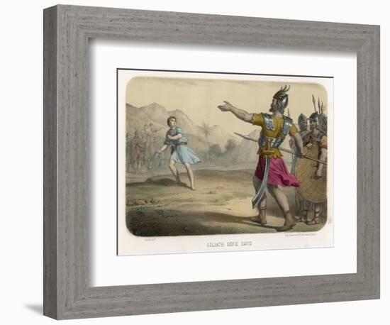 The Young David Challenges the Mighty Goliath-null-Framed Photographic Print