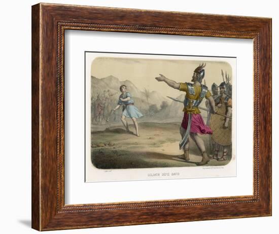 The Young David Challenges the Mighty Goliath-null-Framed Photographic Print