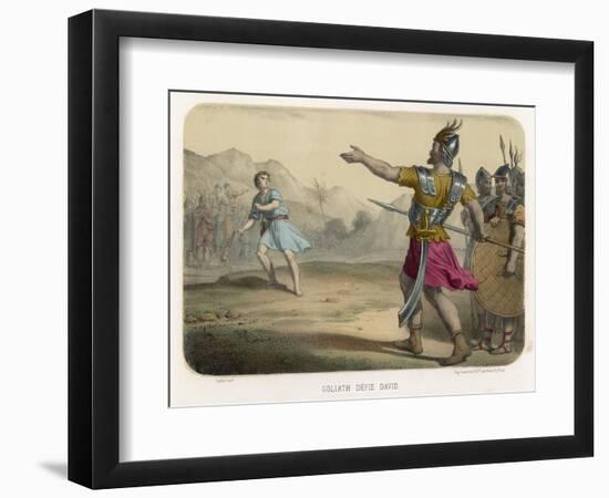The Young David Challenges the Mighty Goliath-null-Framed Photographic Print