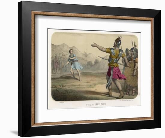 The Young David Challenges the Mighty Goliath-null-Framed Photographic Print