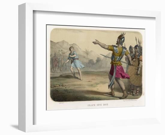 The Young David Challenges the Mighty Goliath-null-Framed Photographic Print