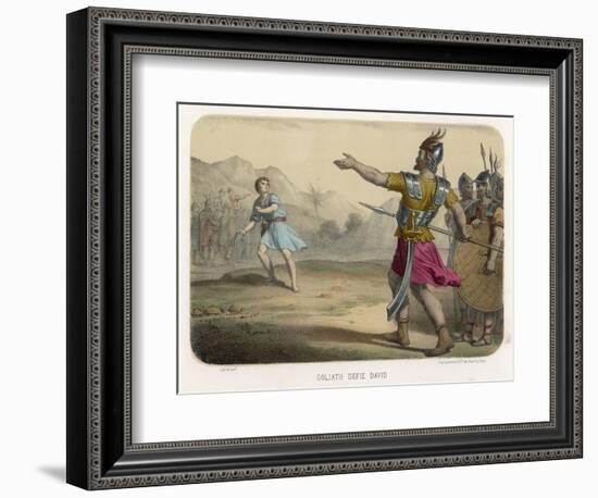 The Young David Challenges the Mighty Goliath-null-Framed Photographic Print