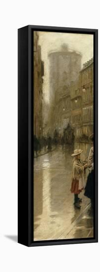 The Young Flower Vendor-Paul Fischer-Framed Premier Image Canvas