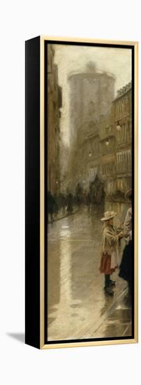 The Young Flower Vendor-Paul Fischer-Framed Premier Image Canvas