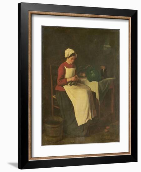 The Young Housewife (Oil on Canvas)-Francois Bonvin-Framed Giclee Print