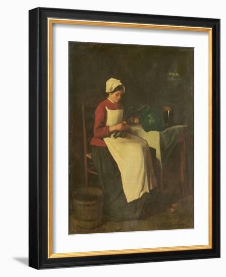 The Young Housewife (Oil on Canvas)-Francois Bonvin-Framed Giclee Print