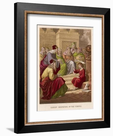 The Young Jesus Debates Theology with the Doctors of the Temple at Jerusalem-null-Framed Art Print