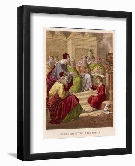 The Young Jesus Debates Theology with the Doctors of the Temple at Jerusalem-null-Framed Art Print