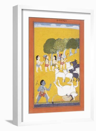 The Young Krishna Kills the Demon Vatsasura-null-Framed Giclee Print