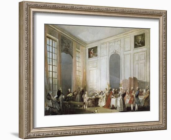 The Young Mozart at the Clavichord at the House of Prince Conti-Michel Barthélémy Ollivier-Framed Art Print