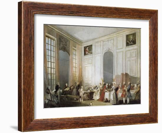 The Young Mozart at the Clavichord at the House of Prince Conti-Michel Barthélémy Ollivier-Framed Art Print