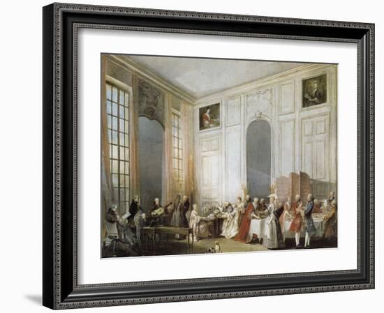 The Young Mozart at the Clavichord at the House of Prince Conti-Michel Barthélémy Ollivier-Framed Art Print