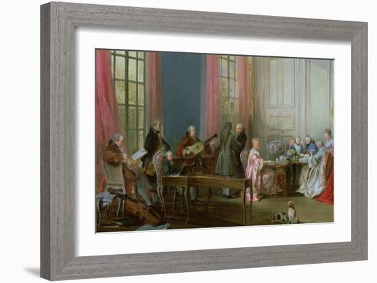 The Young Mozart at the Clavichord, Detail from Le the a L'Anglaise-Michel Barthélémy Ollivier-Framed Giclee Print