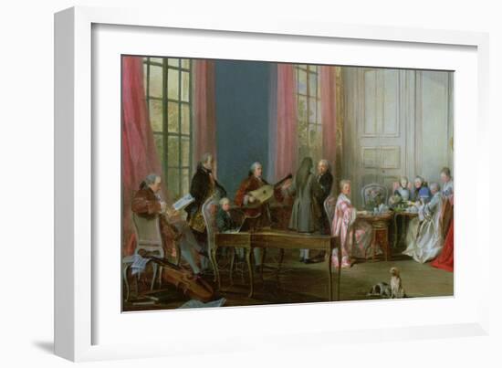 The Young Mozart at the Clavichord, Detail from Le the a L'Anglaise-Michel Barthélémy Ollivier-Framed Giclee Print