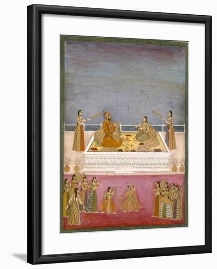 The Young Mughal Emperor Muhammad Shah at a Nautch Performance (1719-48), C.1725-Mughal-Framed Giclee Print