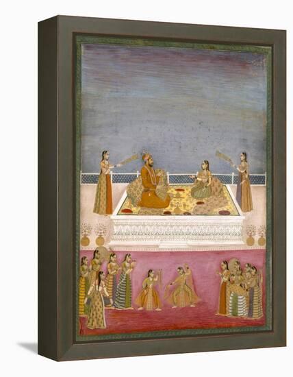 The Young Mughal Emperor Muhammad Shah at a Nautch Performance (1719-48), C.1725-Mughal-Framed Premier Image Canvas