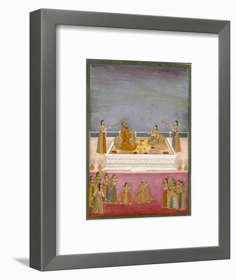 The Young Mughal Emperor Muhammad Shah at a Nautch Performance (1719-48), C.1725-Mughal-Framed Premium Giclee Print