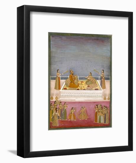 The Young Mughal Emperor Muhammad Shah at a Nautch Performance (1719-48), C.1725-Mughal-Framed Premium Giclee Print