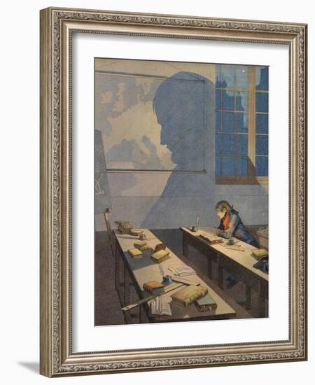 The Young Napoleon Bonaparte Studying-null-Framed Giclee Print