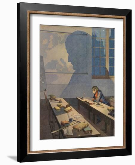 The Young Napoleon Bonaparte Studying-null-Framed Giclee Print