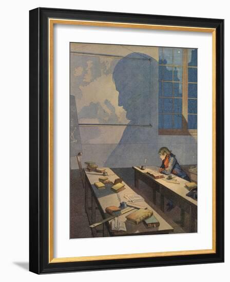 The Young Napoleon Bonaparte Studying-null-Framed Giclee Print