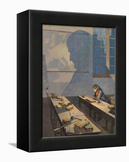 The Young Napoleon Bonaparte Studying-null-Framed Premier Image Canvas