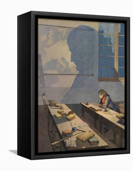 The Young Napoleon Bonaparte Studying-null-Framed Premier Image Canvas