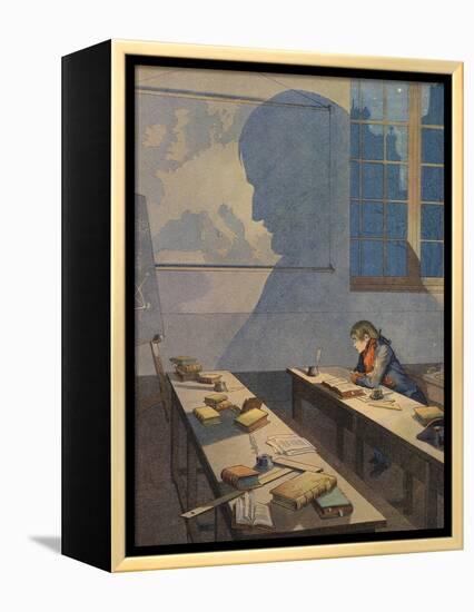 The Young Napoleon Bonaparte Studying-null-Framed Premier Image Canvas