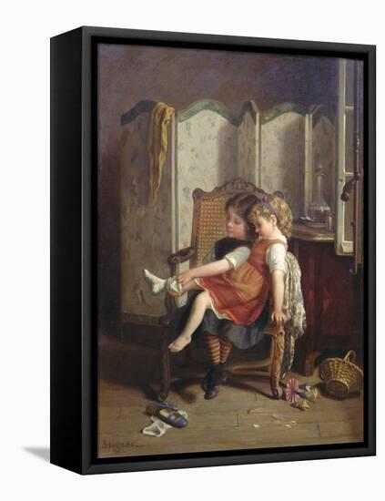 The Young Nursemaid (Panel)-Paul Seignac-Framed Premier Image Canvas