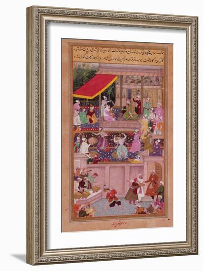 The Young Prince with His Parents, from the 'Akbarnama' (Vellum)-Persian-Framed Giclee Print