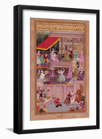 The Young Prince with His Parents, from the 'Akbarnama' (Vellum)-Persian-Framed Giclee Print