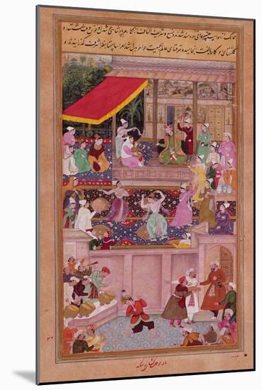The Young Prince with His Parents, from the 'Akbarnama' (Vellum)-Persian-Mounted Giclee Print