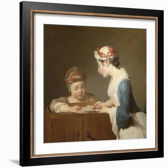 The Young Schoolmistress, 1740-Jean-Baptiste Simeon Chardin-Framed Giclee Print