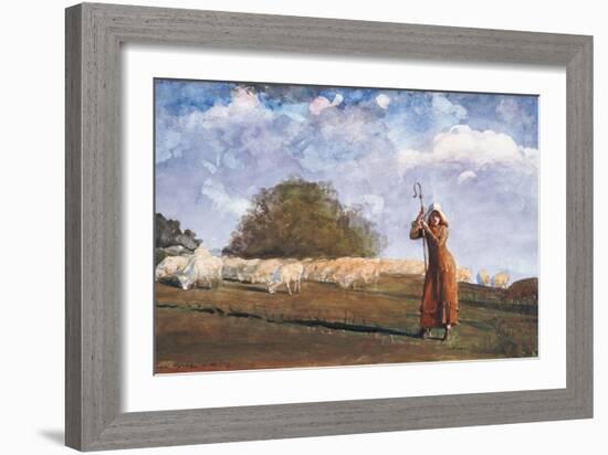 The Young Shepherdess, 1878-Winslow Homer-Framed Giclee Print