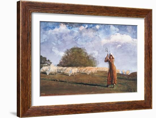 The Young Shepherdess, 1878-Winslow Homer-Framed Giclee Print