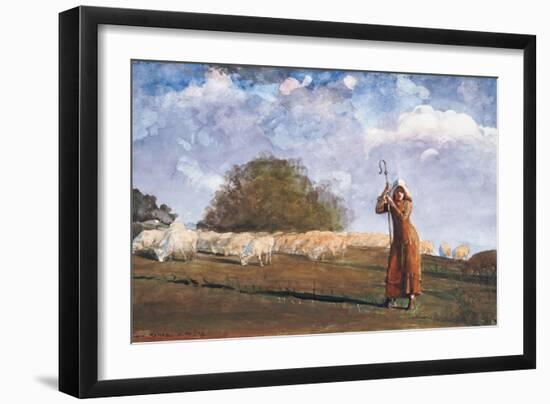 The Young Shepherdess, 1878-Winslow Homer-Framed Giclee Print