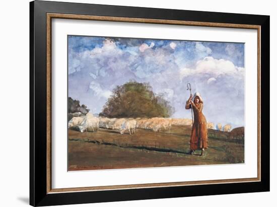 The Young Shepherdess, 1878-Winslow Homer-Framed Giclee Print