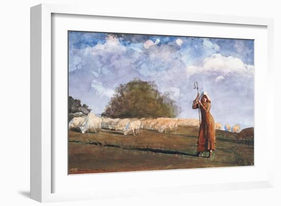 The Young Shepherdess, 1878-Winslow Homer-Framed Giclee Print