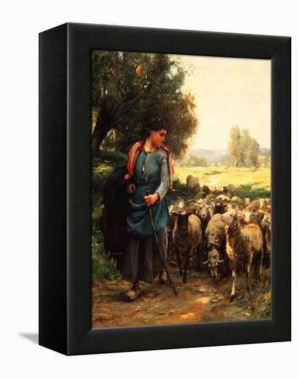 The Young Shepherdess, C.1900-Julien Dupre-Framed Premier Image Canvas