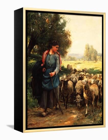 The Young Shepherdess, C.1900-Julien Dupre-Framed Premier Image Canvas