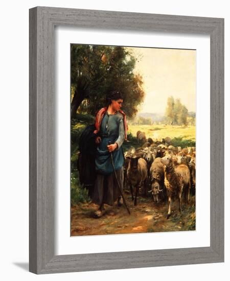 The Young Shepherdess, C.1900-Julien Dupre-Framed Giclee Print