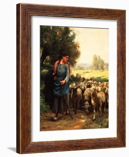 The Young Shepherdess, C.1900-Julien Dupre-Framed Giclee Print