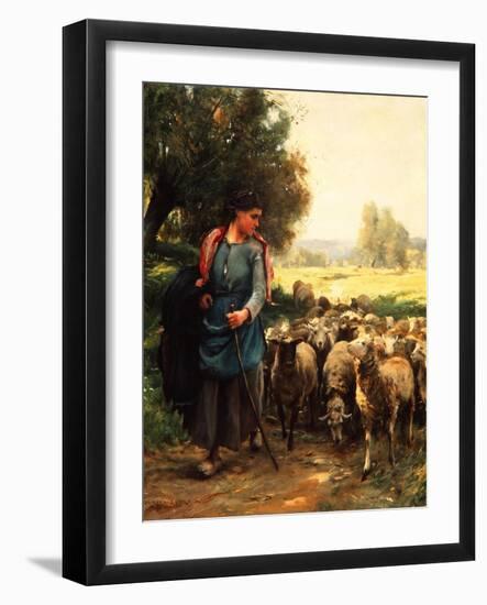 The Young Shepherdess, C.1900-Julien Dupre-Framed Giclee Print