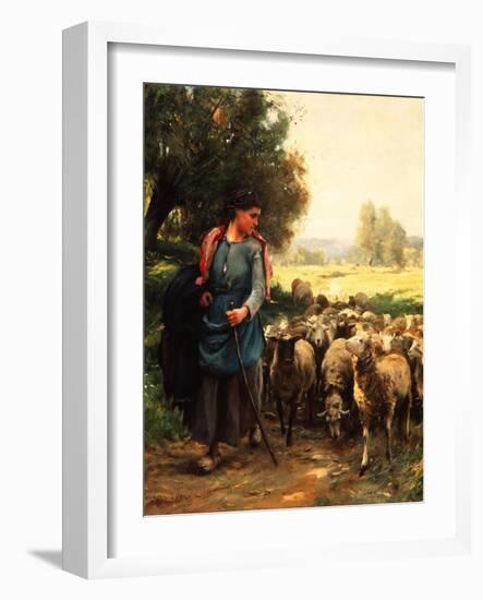 The Young Shepherdess, C.1900-Julien Dupre-Framed Giclee Print
